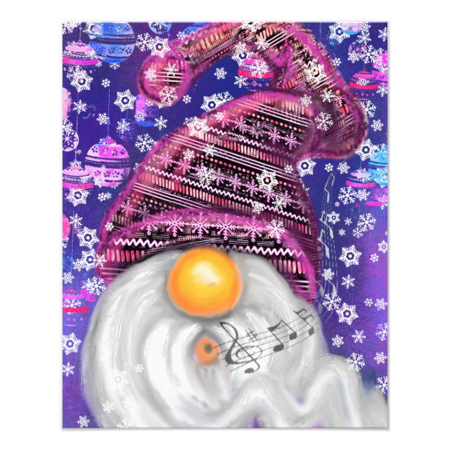 Foto Feliz Poster de Natal Gnomo (Frente)