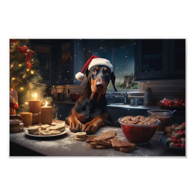 Foto Feriado Festivo de Cookies de Natal Doberman (Frente)
