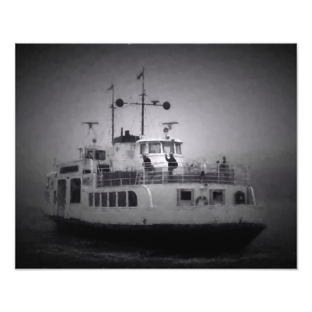 Foto Ferry para Suomenlinna fortaleza ilha no nevoeiro  (Frente)