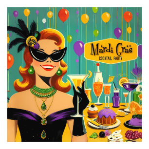 Foto Festa de Cocktail Retro Mardi Gras dos Anos 50
