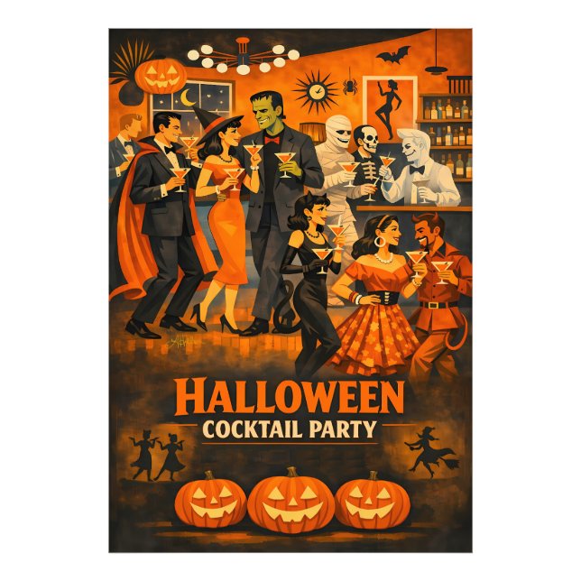 Foto Festa de Martini de Halloween no Estilo Moderno de (Frente)