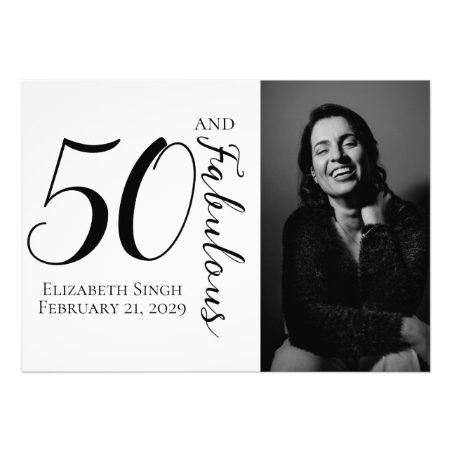 Foto Fifty and Fabulous Photo 50th Birthday Party  (Frente)