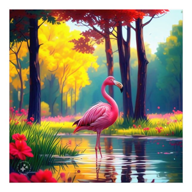 Foto Flamingo no lago-365476 (Frente)