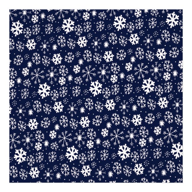 Foto Floco de Neve Desenhado à Mão com Fundo Azul Cláss (Frente)