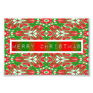 Foto Flocos de neve de Abstrato vermelho, branco e verd