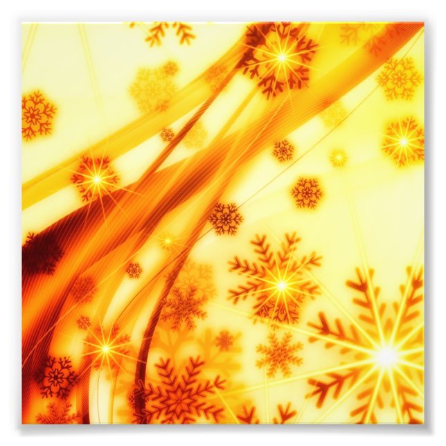 Foto Flocos de neve de Natal ouro (Frente)