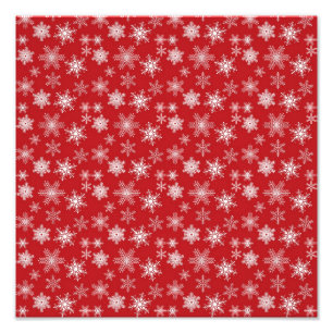 Foto Flocos de neve em fundo vermelho