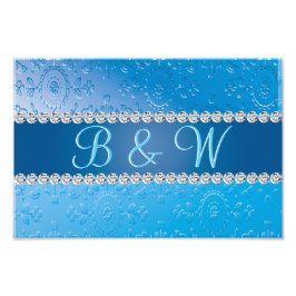 Foto Flor Azul Monograma Emboscada