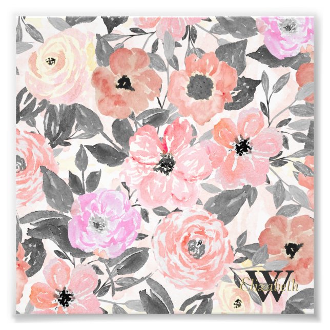 Foto Flor de aquarela simples elegante (Frente)