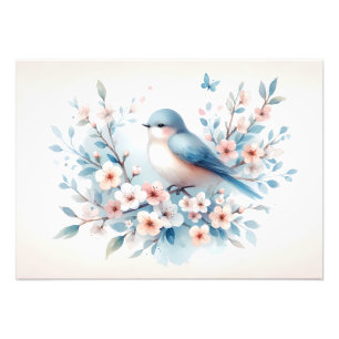 Foto Flor de Azul-marinho Aquarela Serenidade
