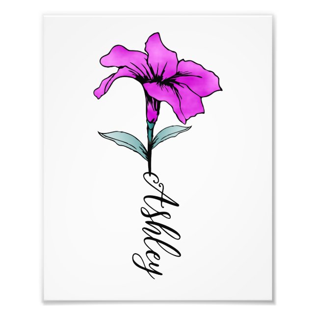 Foto Flor de lírio Rosa Personalizado (Frente)