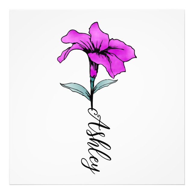 Foto Flor de lírio Rosa Personalizado (Frente)