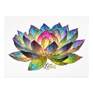 Foto Flor de Lótus Colorida em Vidro Colorido sobre Bra
