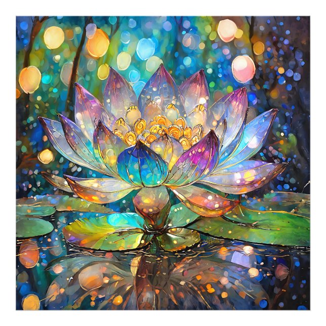 Foto Flor de Lótus Iluminada em Flor (Frente)