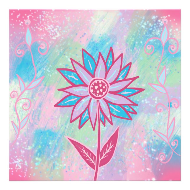 Foto Flor de Pastel, desenhado à mão, (Frente)