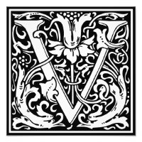 Floral Alphabet Monograma - Letra V Impressão de F