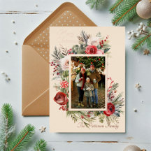 Foto Floral Aquarela Feliz Natal