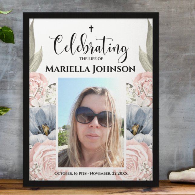 Foto Floral Celebrando a vida Poster funerária (Criador carregado)