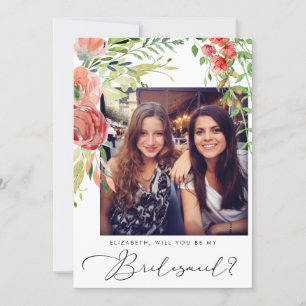Foto Floral Elegante Convite Proposta De Bridesmai
