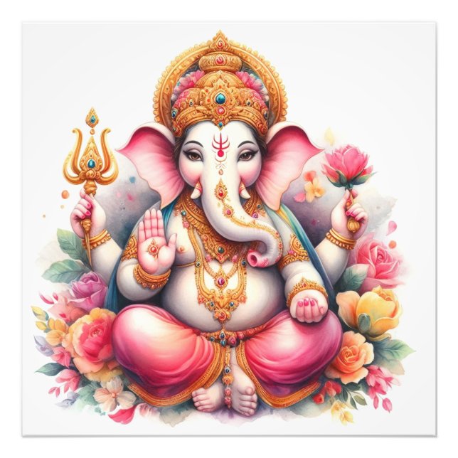 Foto Floral Ganesha Bênção Arte Divina (Frente)