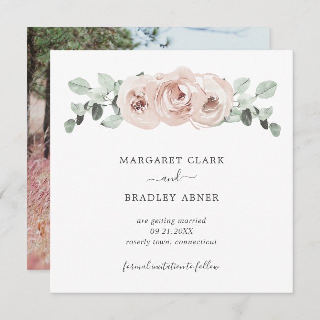 Foto Floral Simples Cor-De-Rosa Elegante (Frente/Verso)