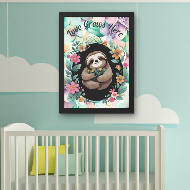 Foto Floral Sloth Love Cresce Aqui (Criador carregado)