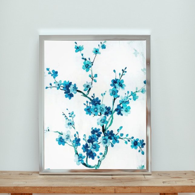 Foto Flores Azuis de Aquarela com Fundo Branco (Criador carregado)