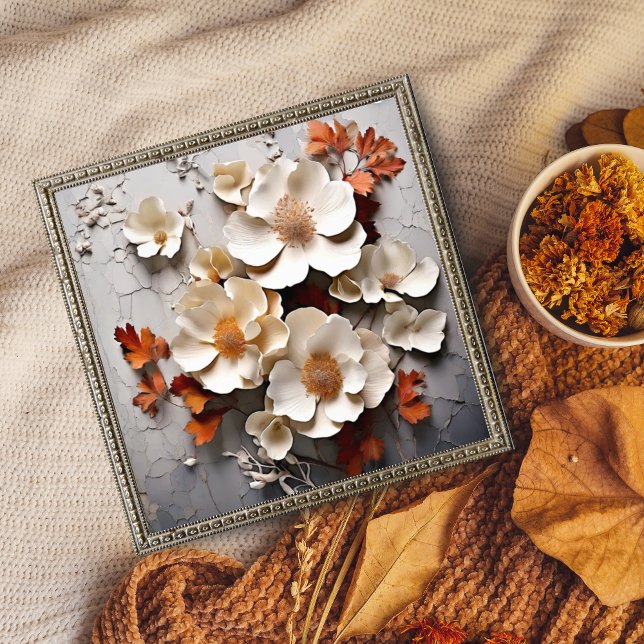 Foto Flores brancas na parede rachada (Criador carregado)