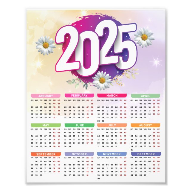 Foto Flores de Aquarela Calendário 2025 (Frente)