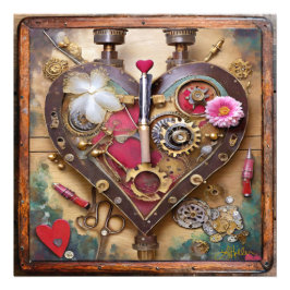 Foto Flores de Batom Coração Série Steampunk
