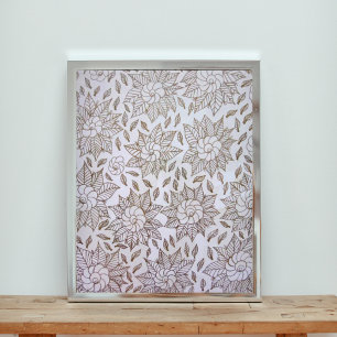 Foto Flores de ouro e Folhas em Fundo Branco