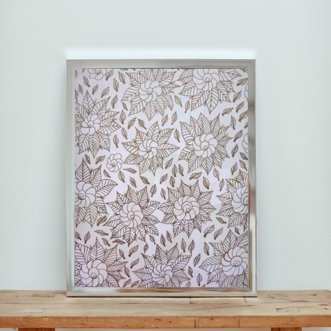 Foto Flores de ouro e Folhas em Fundo Branco (Criador carregado)