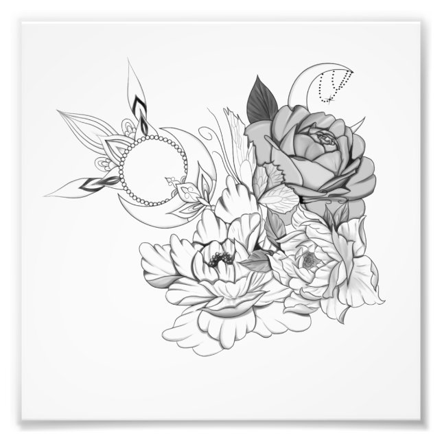 Foto Flores e Lua (Frente)