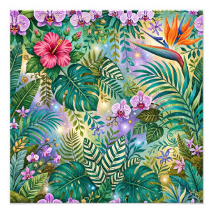 Foto Flores Fantasia da Selva Roxo Verde Dourado Sonhad