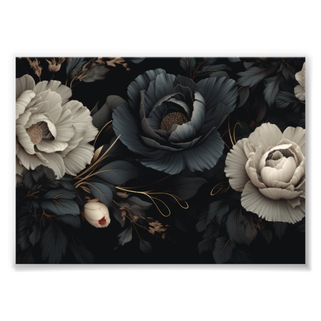 Foto Flores Pretas e Brancas (Frente)