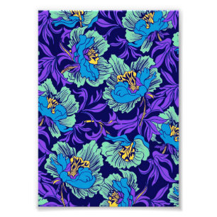 Foto Flores roxas e azuis William Morris