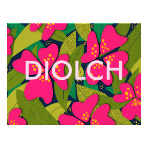 Foto Flores Tropicais Welsh Obrigado Poster