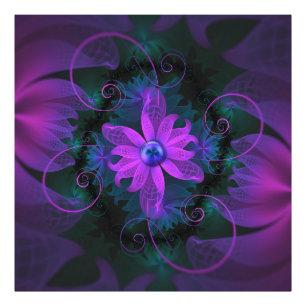 Foto Flores ultravioletas bonitas do Fractal da