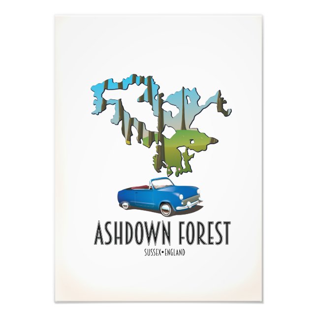 Foto floresta de ashdown sussex mapa cartaz de viagem m (Frente)