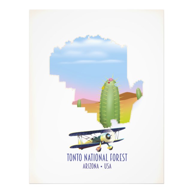 Foto Floresta nacional Tonto Arizona EUA mapa (Frente)