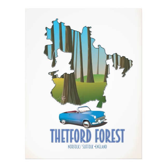 Foto floresta thetford norfolk suffolk inglaterra mapa (Frente)