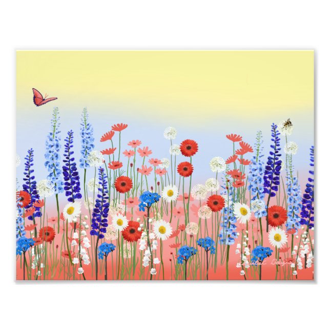 Foto Flower meadow garden wall art poster  (Frente)