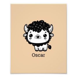 Foto Fluffy Bison Baby - Kawaii Fazenda Arte Animal