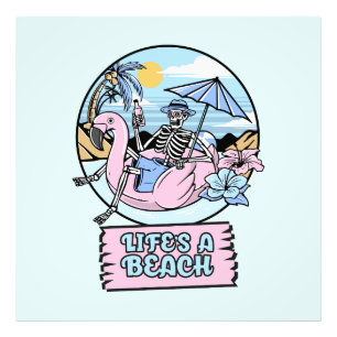Foto Flutuador de Flamingo Esqueleto na Praia da Vida