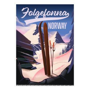 Foto Folgefonna norway ski poster.