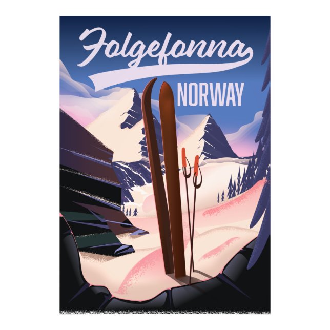Foto Folgefonna norway ski poster. (Frente)