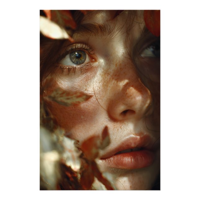 Foto Folhas de Outono Coroam Retrato Sardento (Frente)