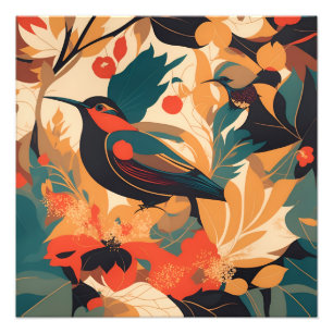 Foto Folhas florais de aves vivas #2