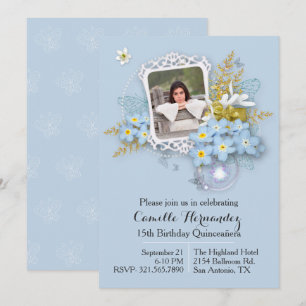 Foto Foral Quadro Quinceañera Convite