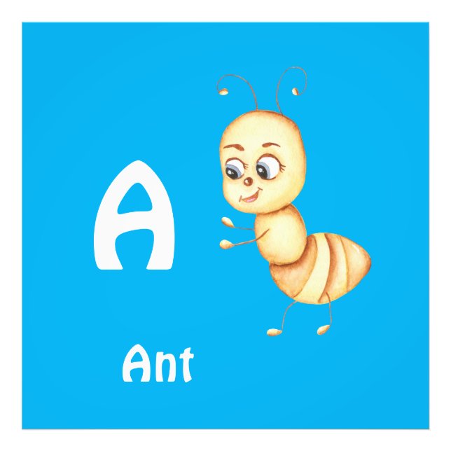 Foto Formiga personalize ABC: Letra A - Adicione Seu No (Frente)